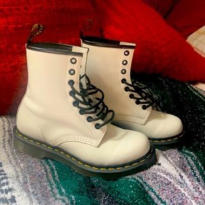 Clean White Leather Dr. Martens, worn once